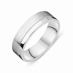 Platinum 6mm Brushed Wedding Ring