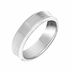 Platinum 6mm Concave Court Shape Wedding Ring