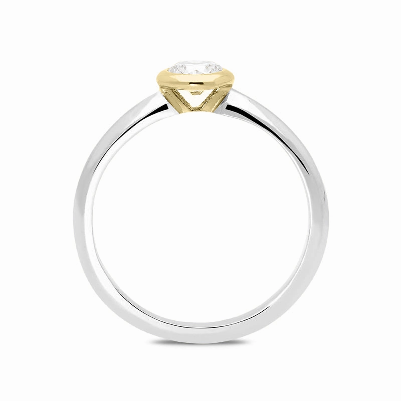 Platinum and 18ct Yellow Gold 0.42ct Diamond Solitaire Ring