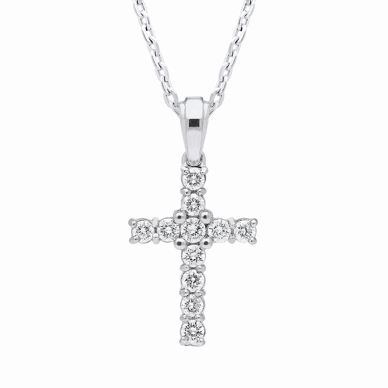 Platinum and Diamond Cross Necklace