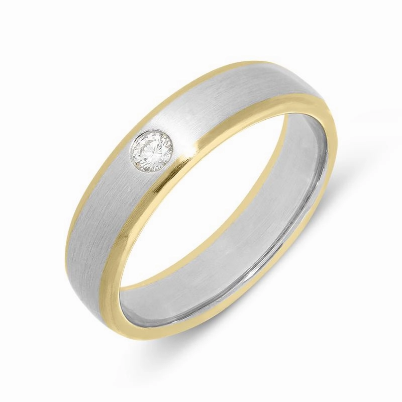 Platinum And Yellow Gold Diamond Wedding Ring