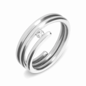 Platinum Brilliant Cut 0.08ct Diamond Spiral Band Ring