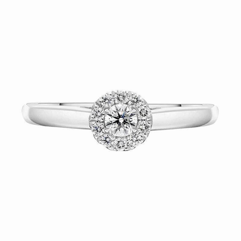 Platinum Brilliant Cut 0.20ct Diamond Round Ring
