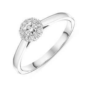 Platinum Brilliant Cut 0.20ct Diamond Round Ring