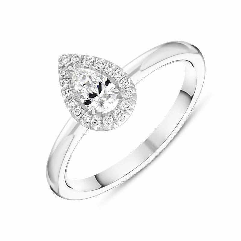 Platinum Brilliant Cut 0.39ct Diamond Pear Ring