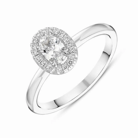 Platinum Brilliant Cut 0.40ct Diamond Oval Ring