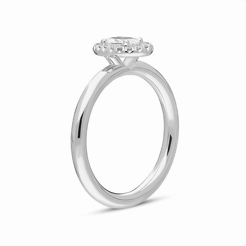 Platinum Brilliant Cut 0.40ct Diamond Oval Ring