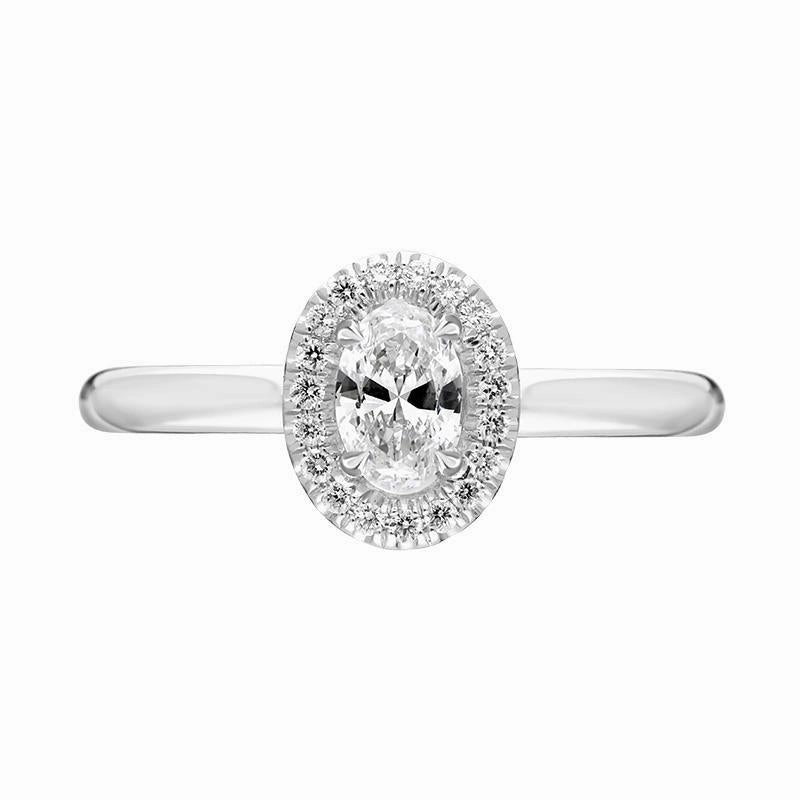 Platinum Brilliant Cut 0.40ct Diamond Oval Ring