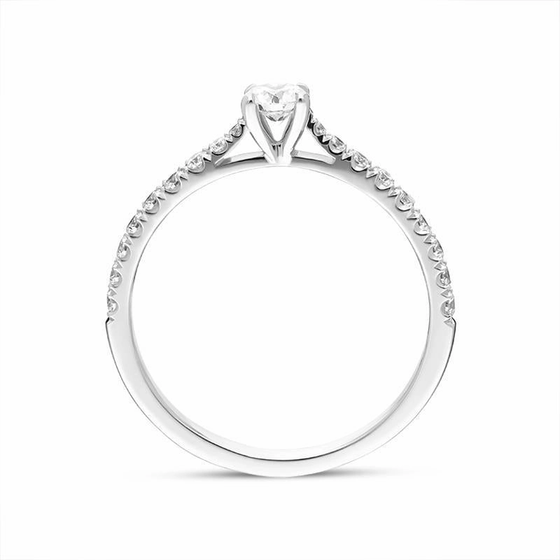 Platinum Brilliant Cut 0.43ct Diamond Shoulder Solitaire Ring
