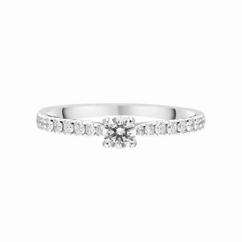 Platinum Brilliant Cut 0.43ct Diamond Shoulder Solitaire Ring