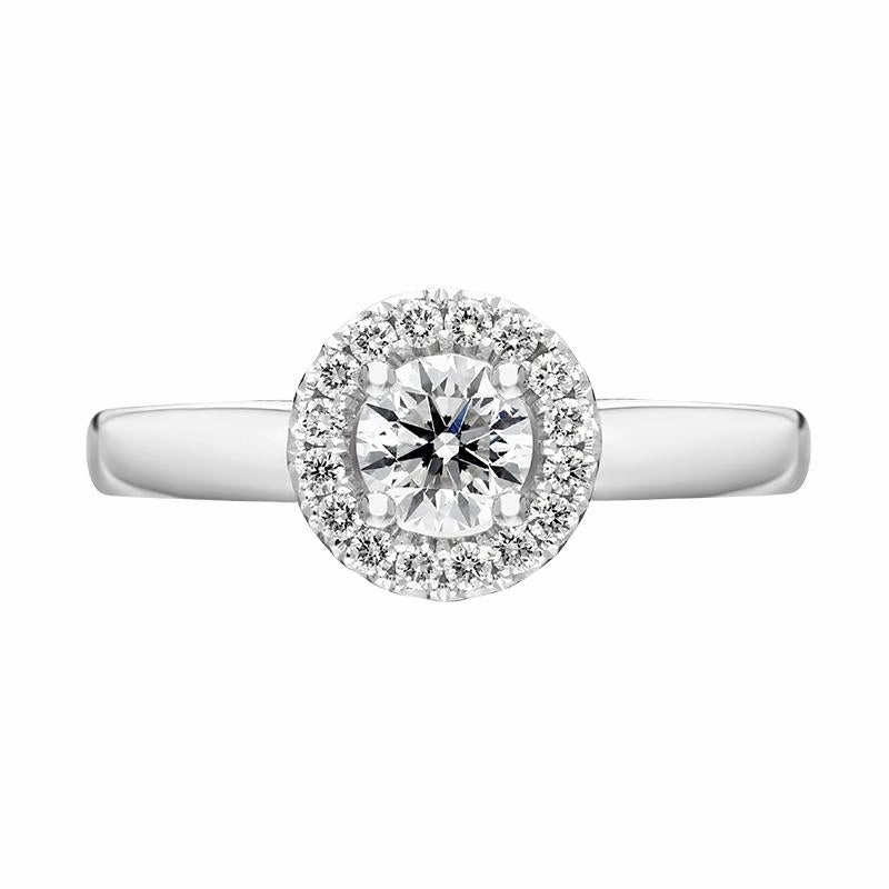 Platinum Brilliant Cut 0.54ct Diamond Round Ring