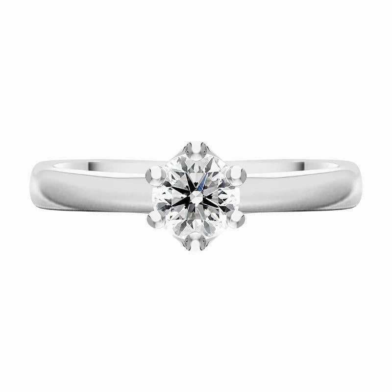 Platinum Brilliant Cut 0.55ct Diamond Trellis Set Solitaire Ring