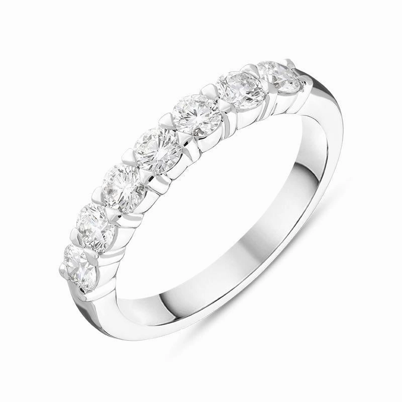 Platinum Brilliant Cut 0.80ct Diamond Half Eternity Ring