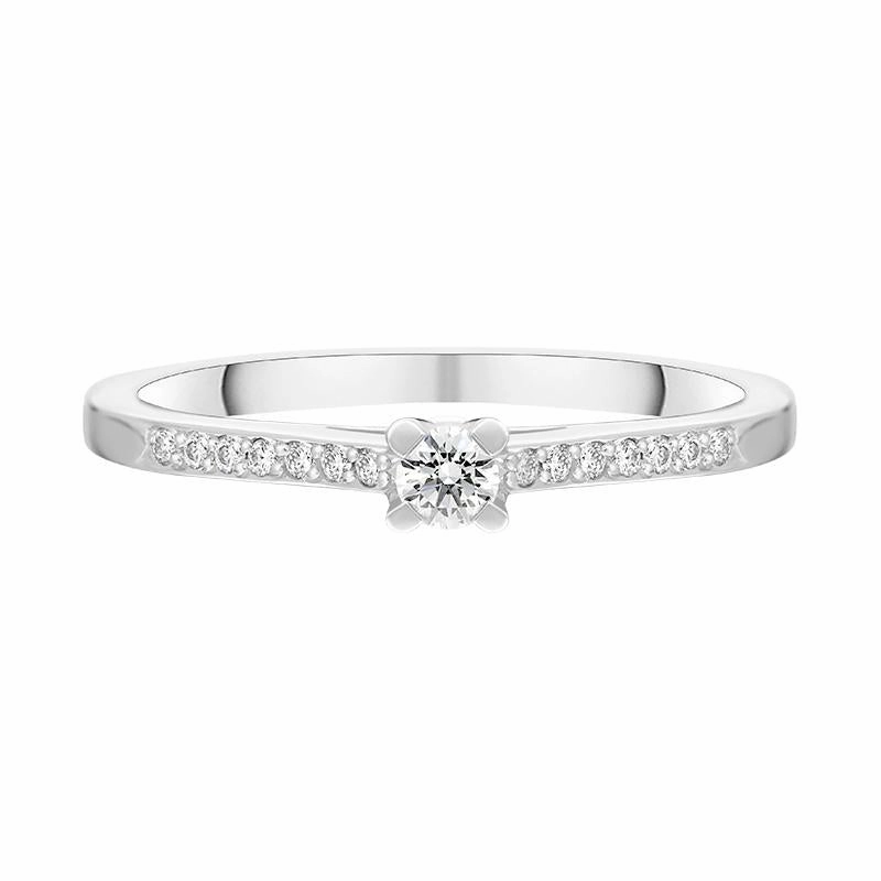 Platinum Brilliant Cut Diamond Shoulder Solitaire Ring
