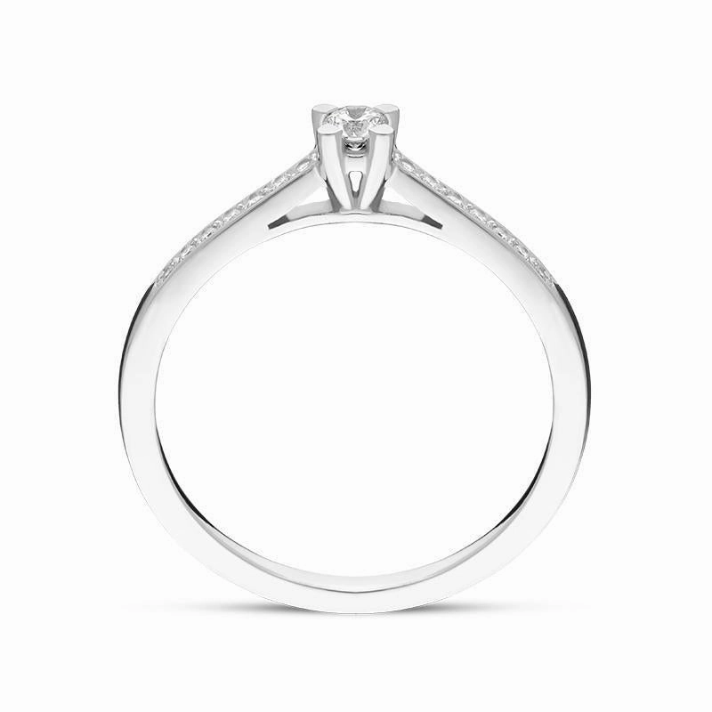 Platinum Brilliant Cut Diamond Shoulder Solitaire Ring