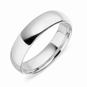 Platinum Classic Court Shape Wedding Ring D