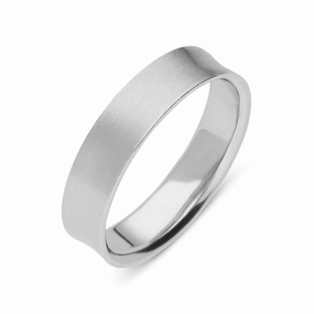 Platinum Concave Satin Finish Wedding Ring D