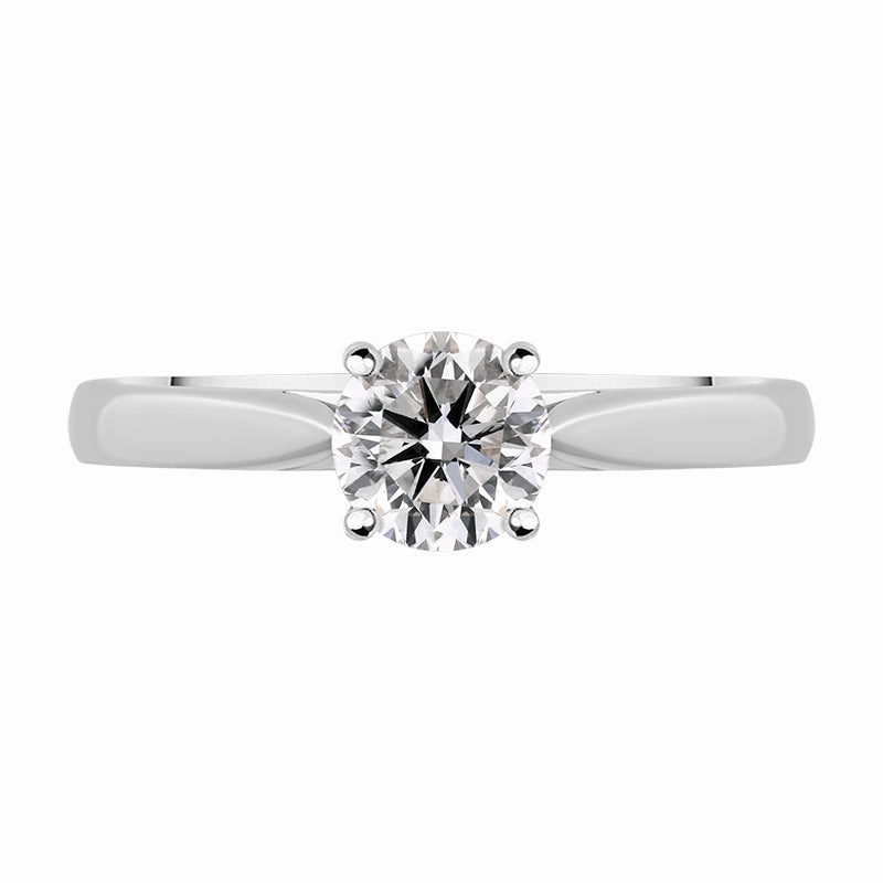 Platinum Diamond 0.70ct Round Brilliant Cut Solitaire Ring