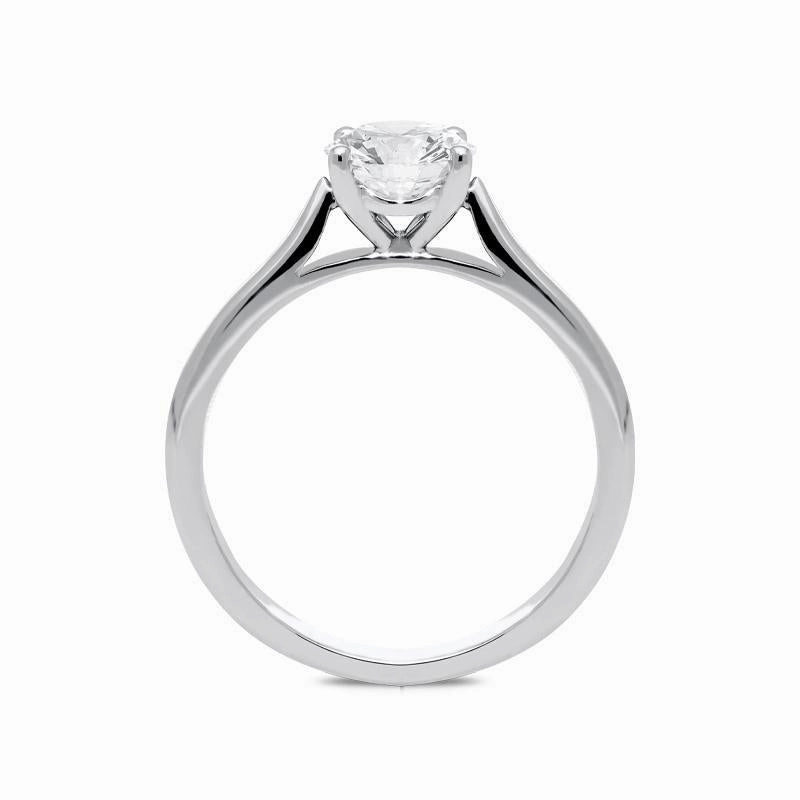 Platinum Diamond 0.77ct Round Brilliant Cut Solitaire Ring