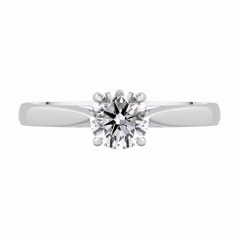 Platinum Diamond 0.77ct Round Brilliant Cut Solitaire Ring
