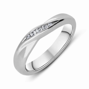 Platinum Diamond 3mm Crossover Ring