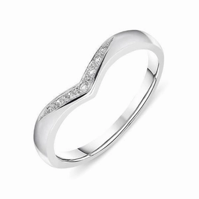 Platinum Diamond 3mm Wishbone Wedding Ring