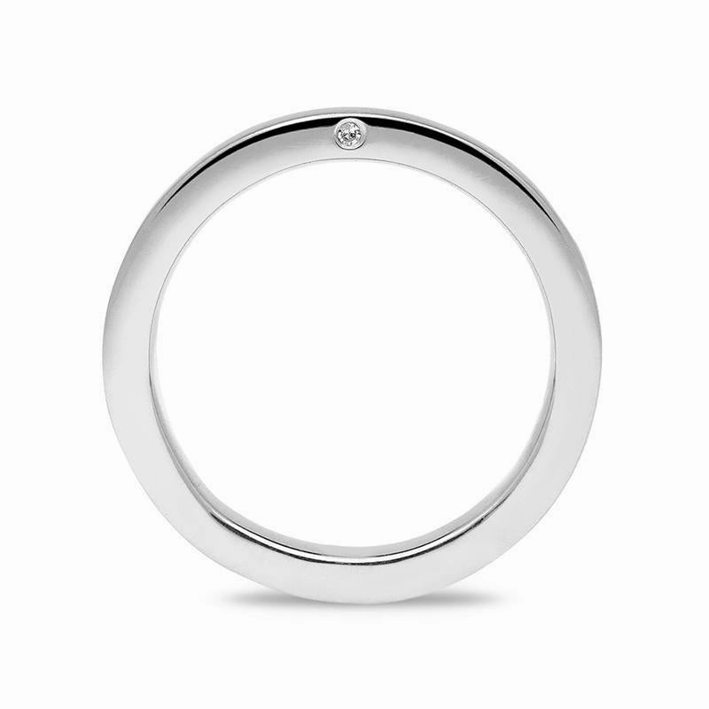 Platinum Diamond 4mm Brushed Wedding Ring D