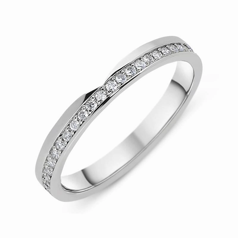Platinum Diamond Brilliant Cut Shaped Wedding Ring