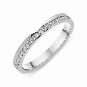 Platinum Diamond Brilliant Cut Shaped Wedding Ring