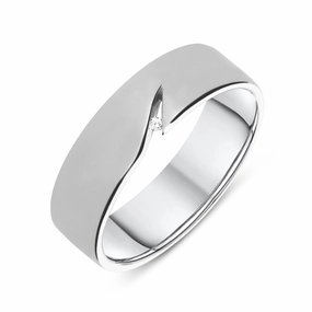 Platinum Diamond Brilliant Cut Sliced Wedding Ring