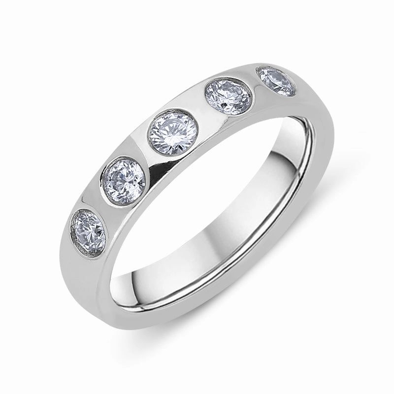 Platinum Diamond Brilliant Cut Wedding Ring
