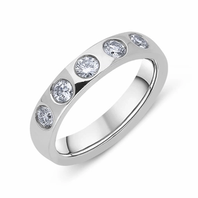 Platinum Diamond Brilliant Cut Wedding Ring