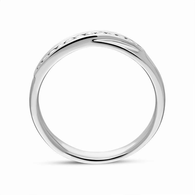 Platinum Diamond Channel Set Crossover Half Eternity Ring D