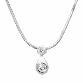 Platinum Diamond Drop Necklace
