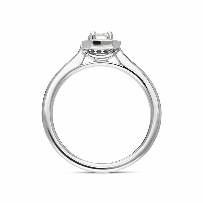 Platinum Diamond Emerald Cut Pave Cluster Ring