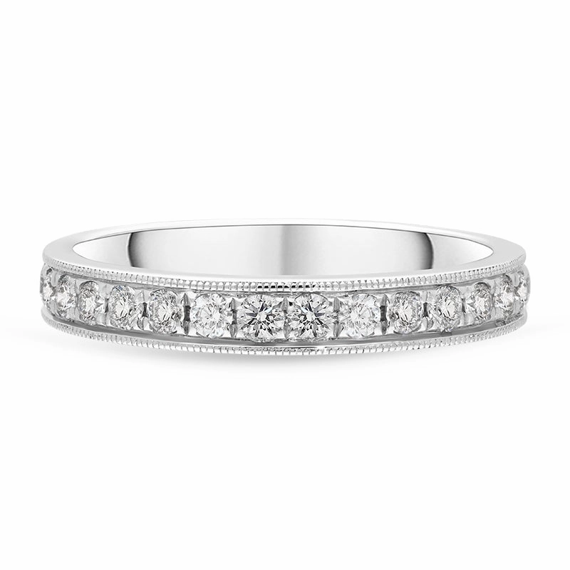 Platinum Diamond Fifteen Stone Half Eternity Ring