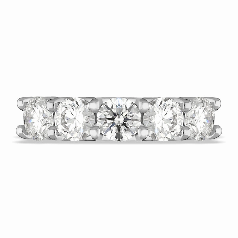 Platinum Diamond Five Stone Half Eternity Ring