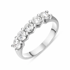 Platinum Diamond Five Stone Half Eternity Ring