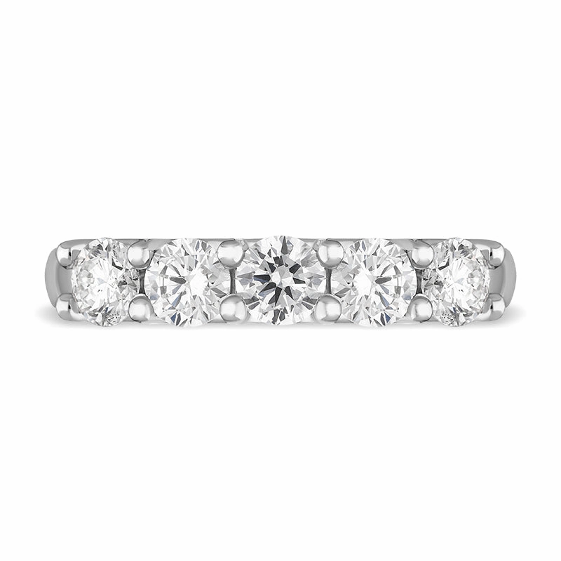 Platinum Diamond Five Stone Half Eternity Ring