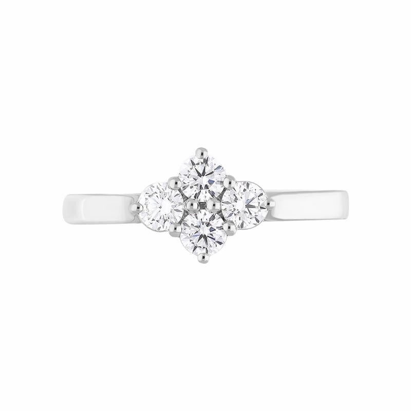 Platinum Diamond Four Stone Cluster Ring