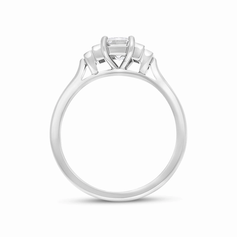 Platinum Diamond GIA Certified Emerald and Baguette Cut Ring