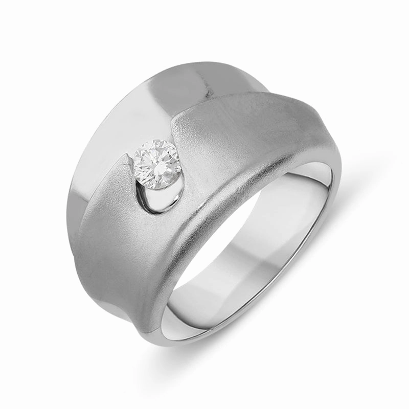 Platinum Diamond Layered Solitaire Ring