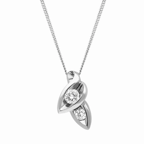 Platinum Diamond Leaf Necklace