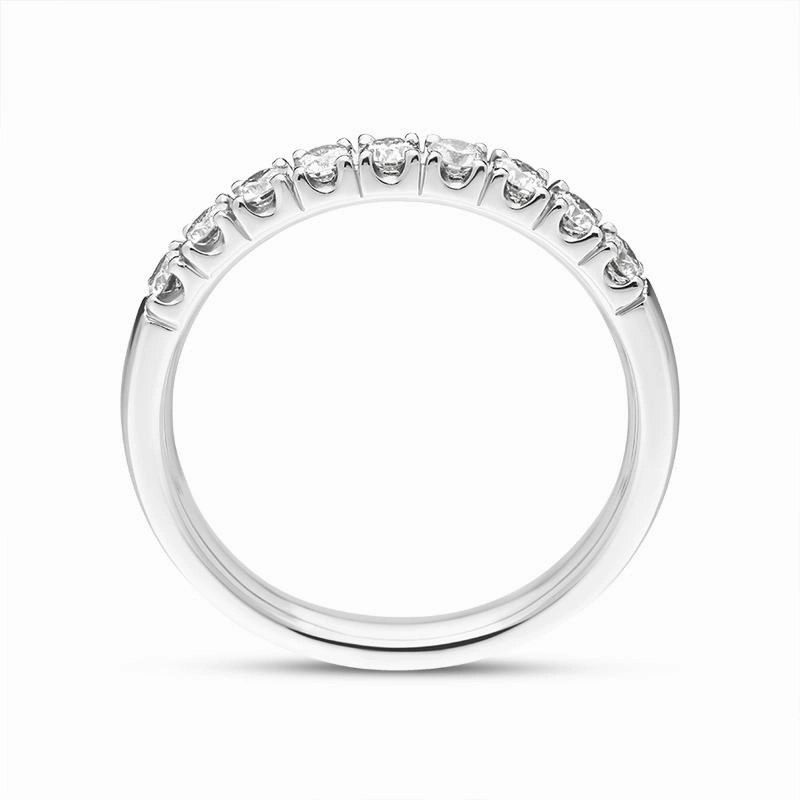 Platinum Diamond Nine Stone Castle Set Half Eternity Ring