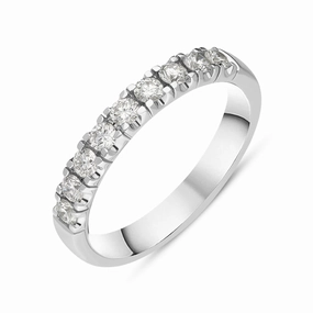 Platinum Diamond Nine Stone Half Eternity Ring