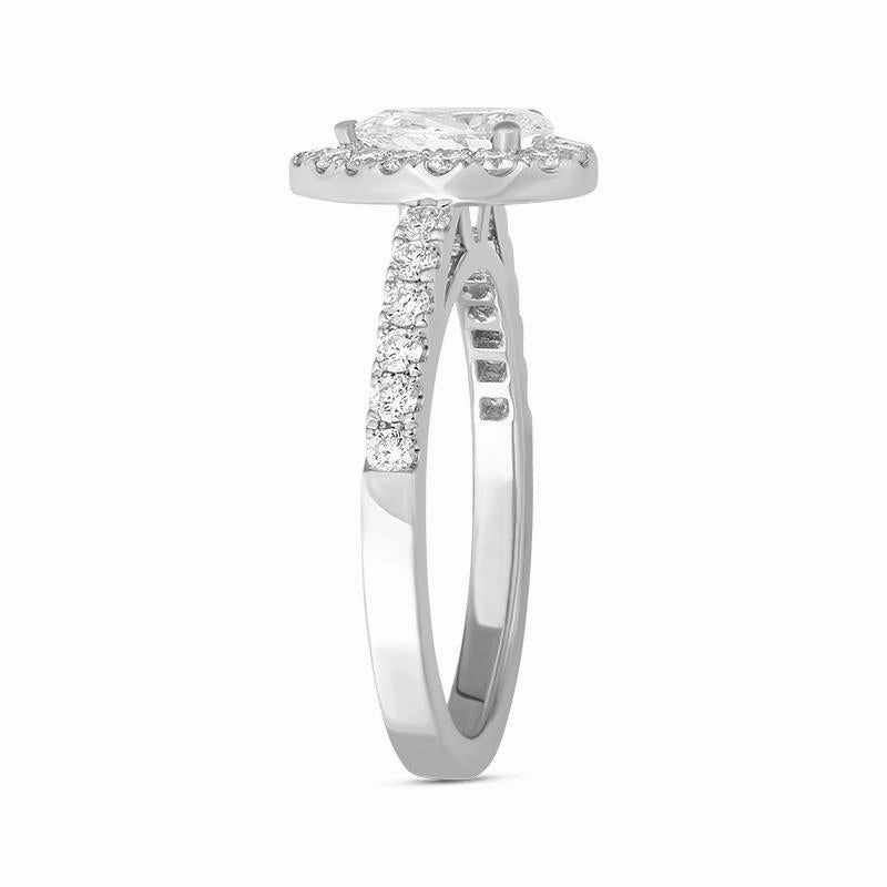 Platinum Diamond Pear Cut Cluster Shoulder Set Ring