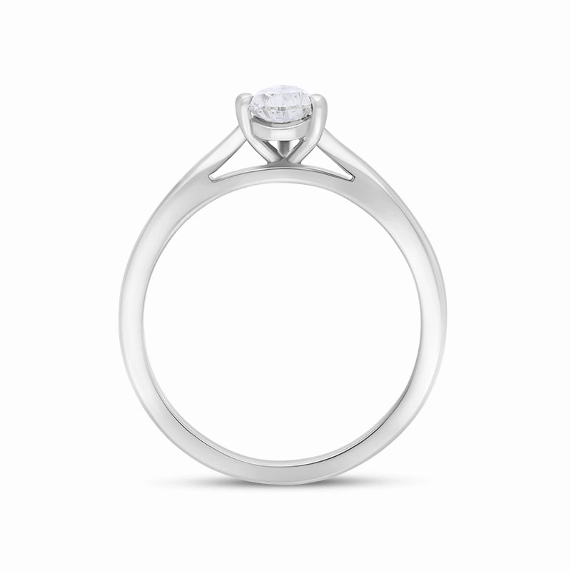 Platinum Diamond Pear Cut Solitaire Ring D