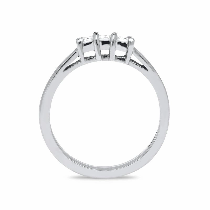 Platinum Diamond Princess Cut Trilogy Ring
