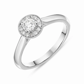 Platinum Diamond Round Brilliant Cut Cluster Ring