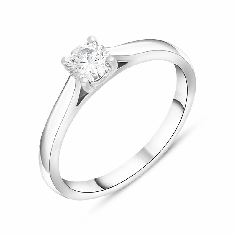 Platinum Diamond Round Brilliant Cut Solitaire Ring